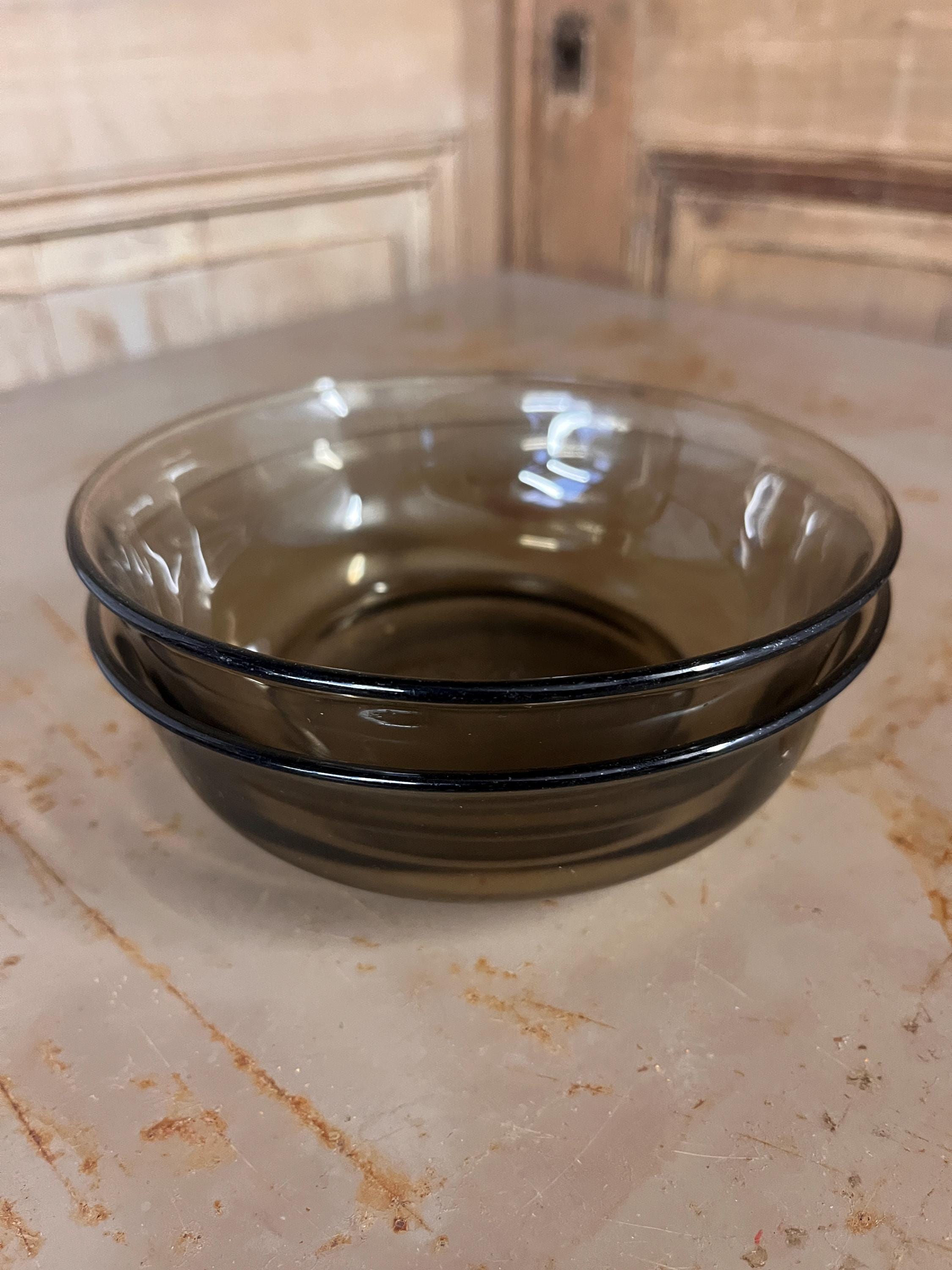 Assiettes creuses / Coupelles Henkel Verre Fumé – Vaisselle Vintage Années 70 (Lot de 2)