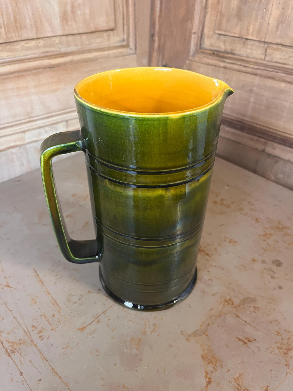 Ensemble Pichet & Grande Chope Vallauris – Céramique Vintage Émaillage Volcanique 60s/70s