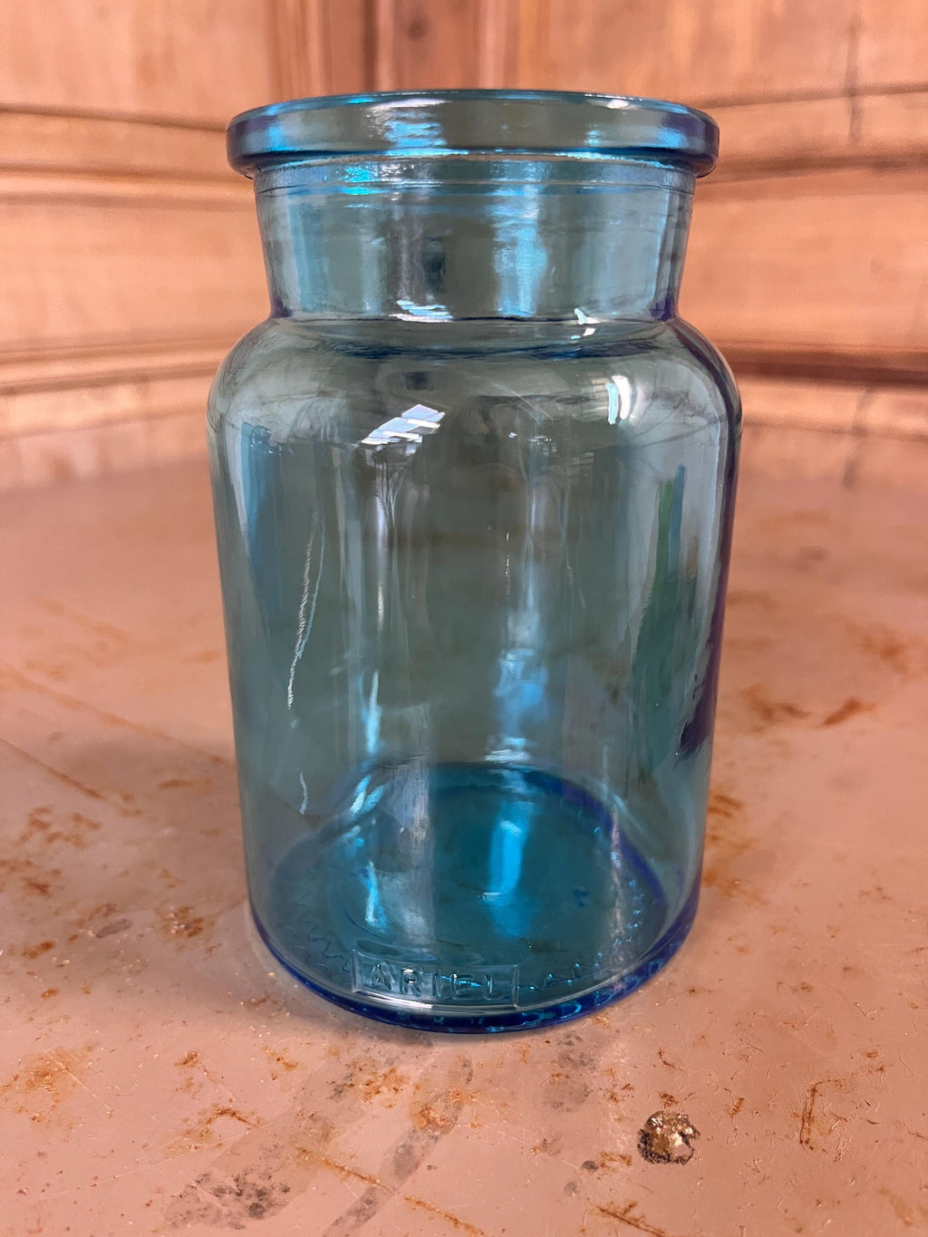 Petit bocal turquoise Ariel sans couvercle vintage - L'Heureux Nouveau