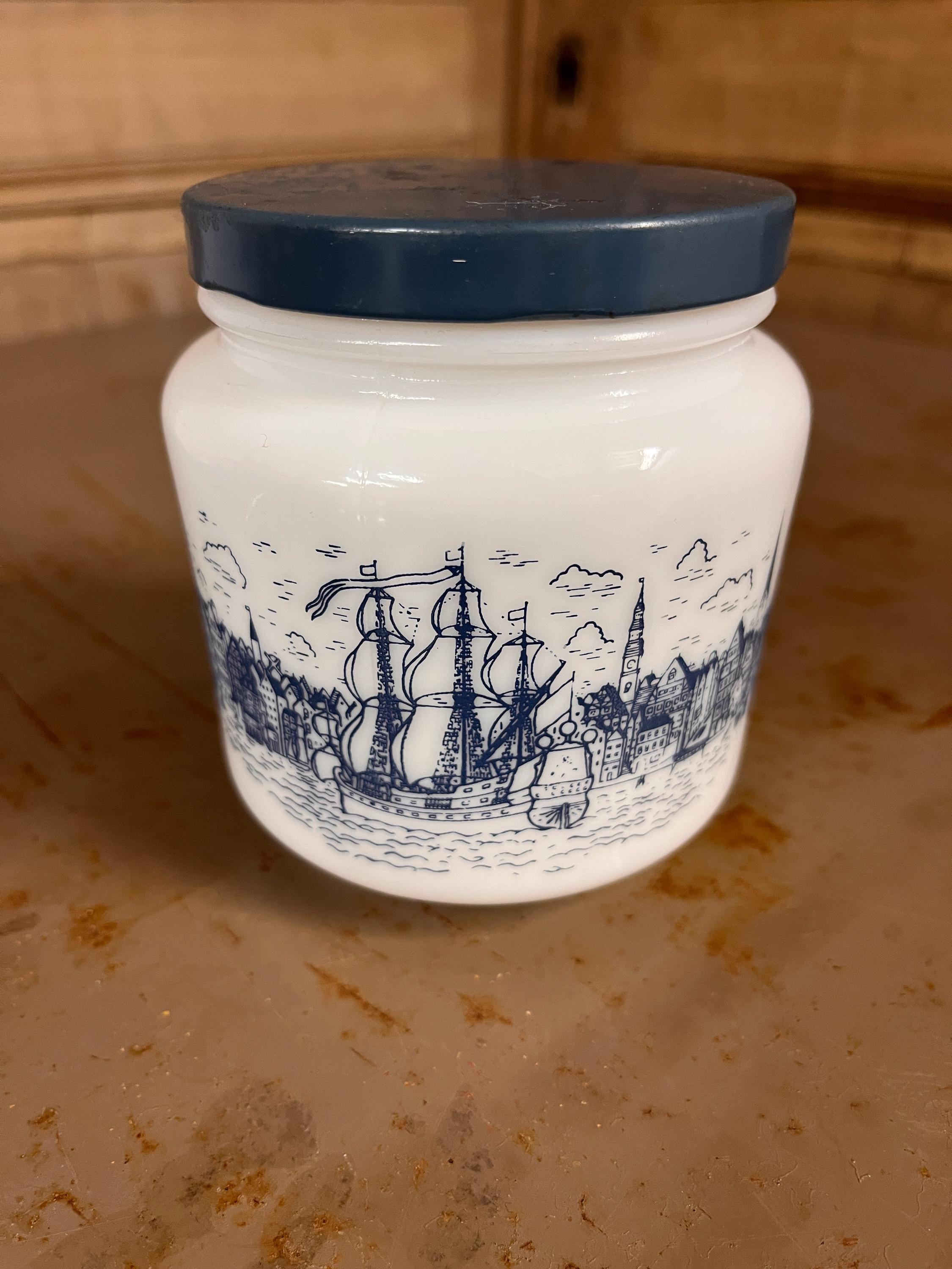 Pot Épices Echt Opal Maritime Trois-Mâts – Verre Opalin Vintage Années 70