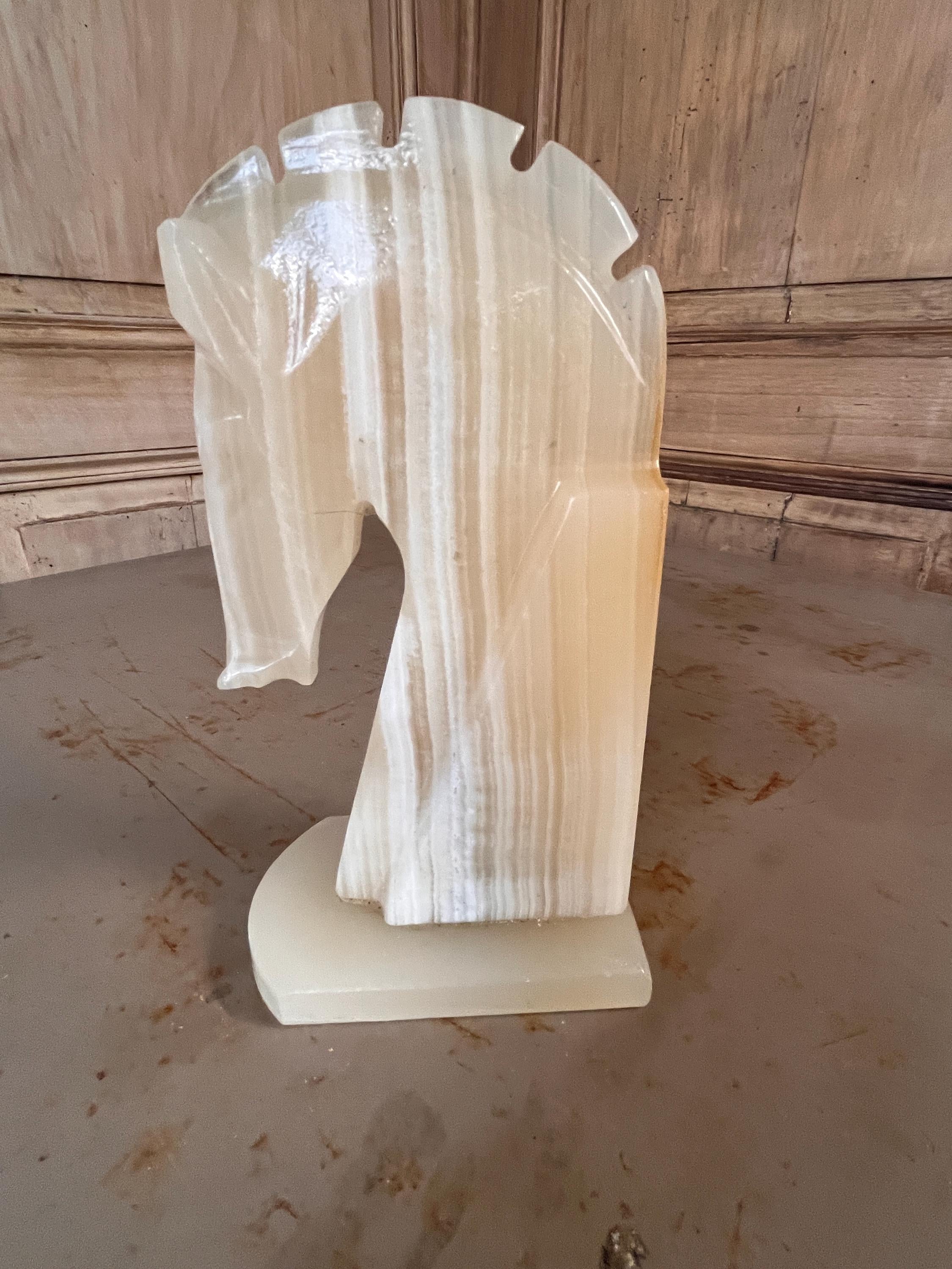 Paire de Serre-Livres Vintage en Albâtre Véritable – Sculptures Géométriques Pierres Naturelles 70s