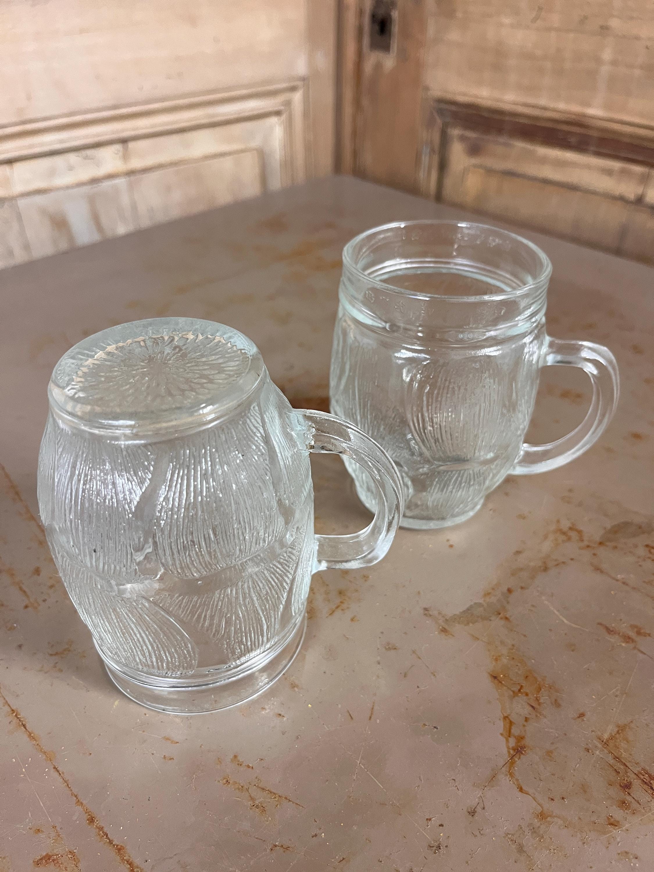 Chopes en Verre Texturé LEVER – Verrerie Vintage Années 70 (Lot de 2)
