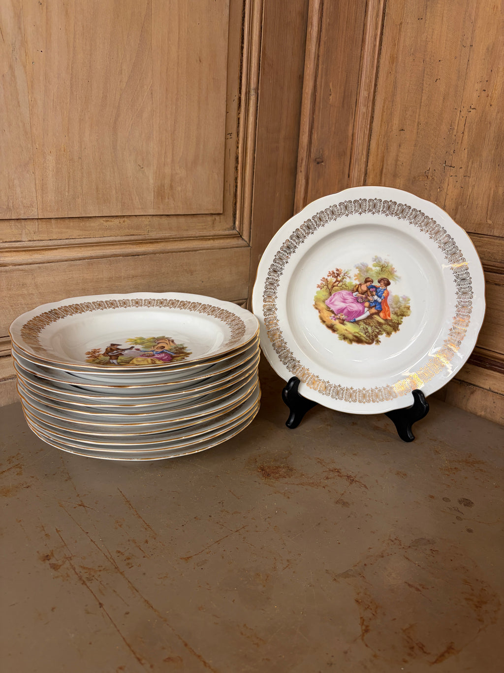 Service porcelaine Bavaria Fragonard scène galante vintage - L'Heureux Nouveau