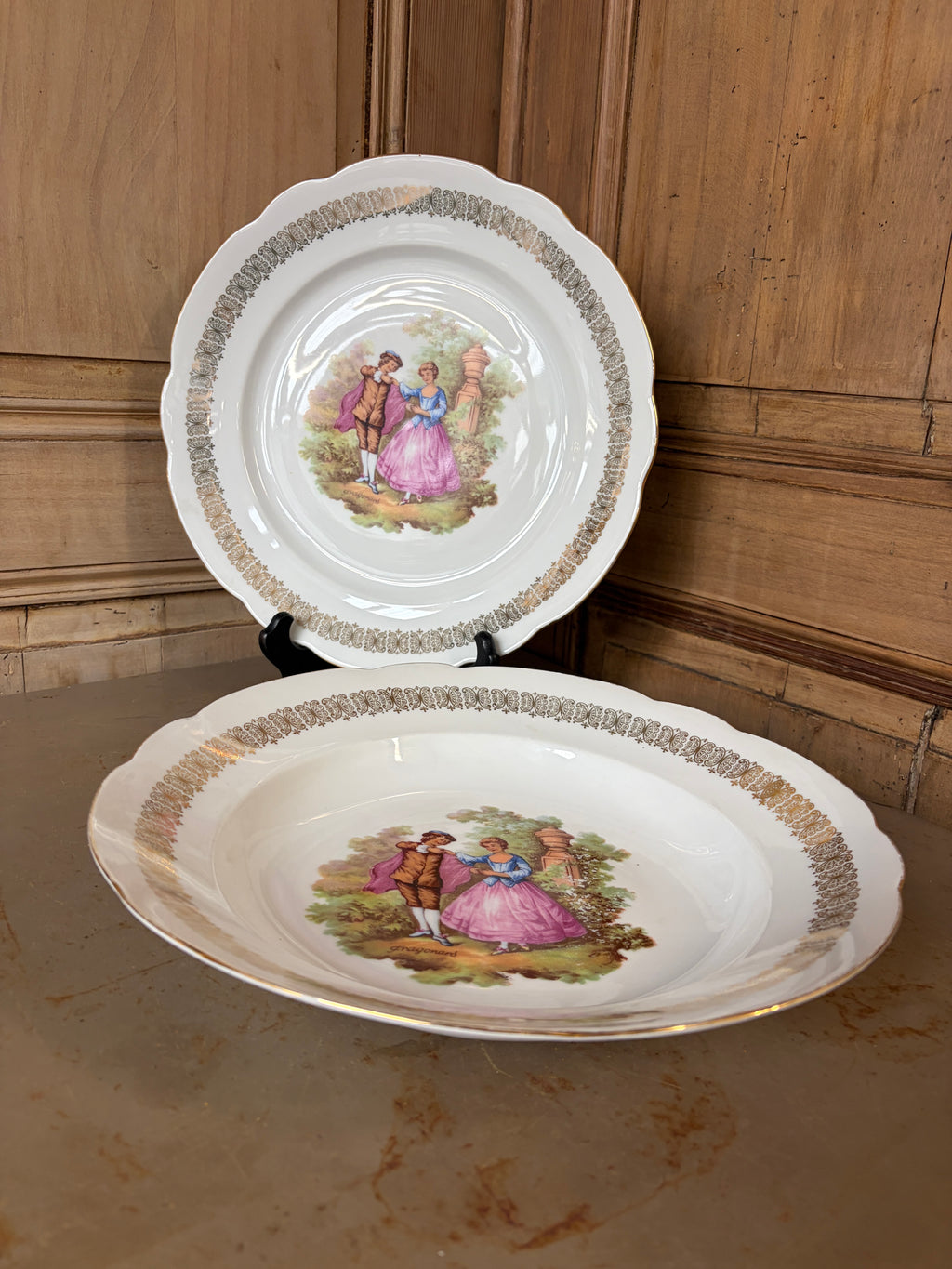 Service porcelaine Bavaria Fragonard scène galante vintage - L'Heureux Nouveau