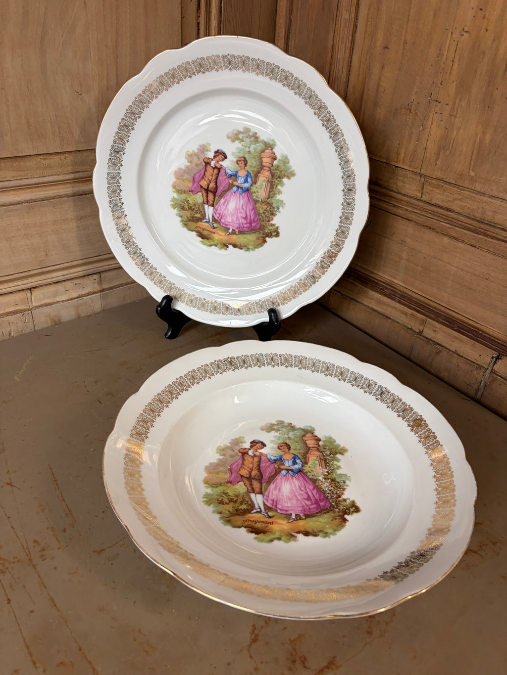 Service porcelaine Bavaria Fragonard scène galante vintage - L'Heureux Nouveau