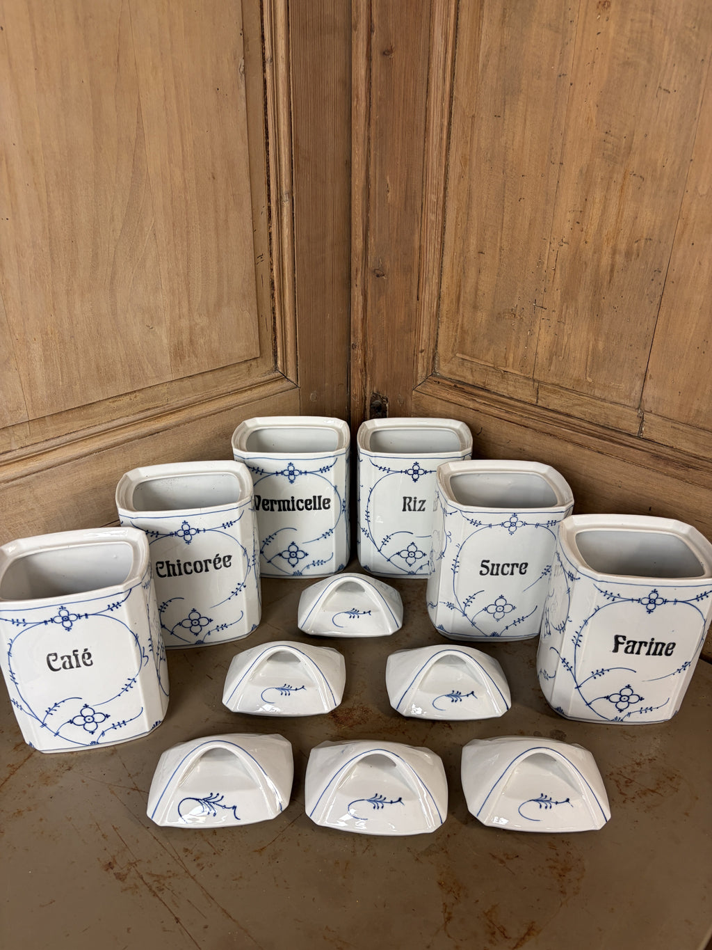 Grands pots Cafe Chicoree Vermicelle Riz Sucre Farine