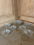 Saladier et 6 coupelles assorties motif vannerie