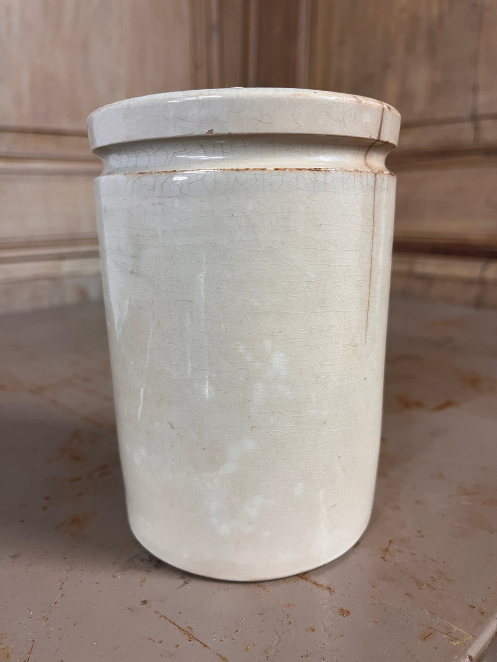 Pot à Confiture Ancien Félix Potin Paris – Faïence Blanche Vintage Début XXe