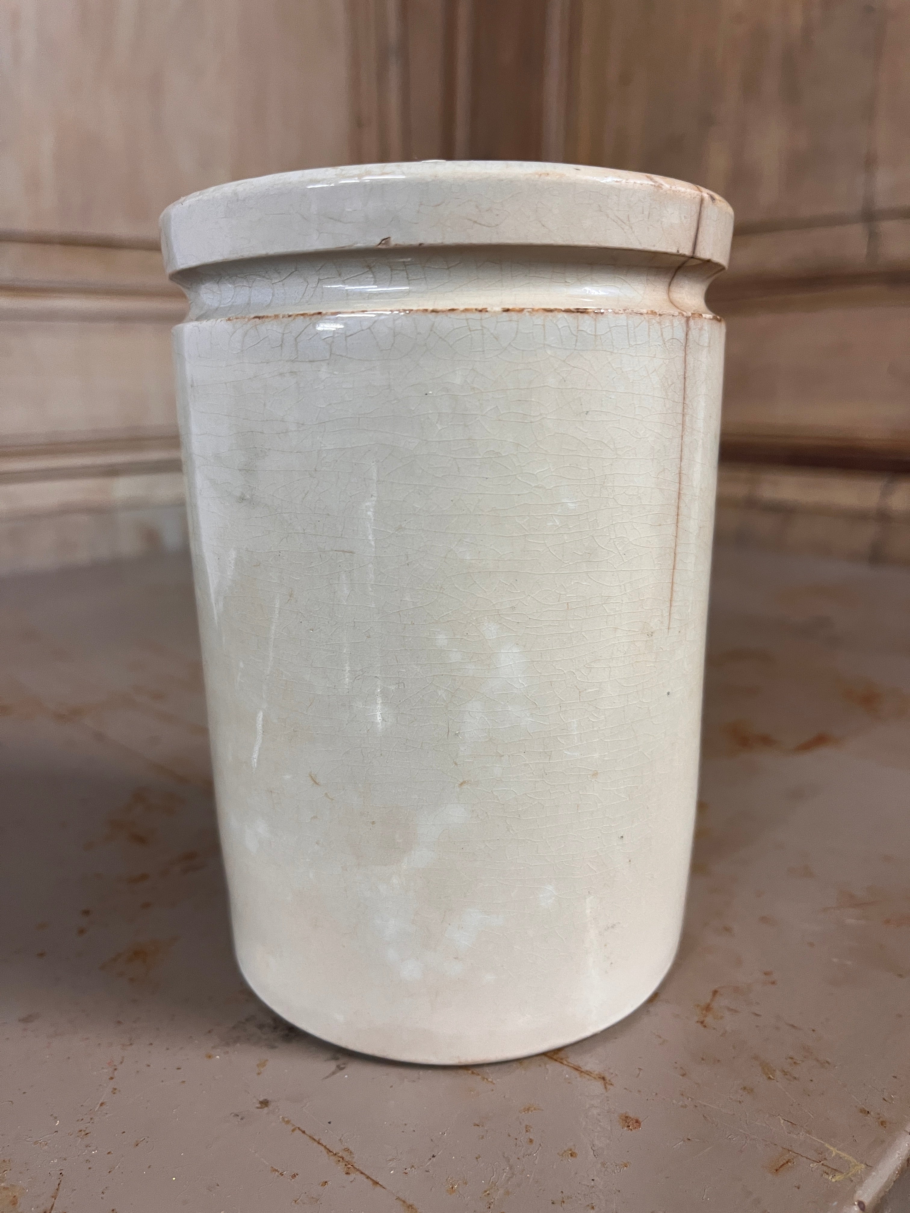 Pot à Confiture Ancien Félix Potin Paris – Faïence Blanche Vintage Début XXe