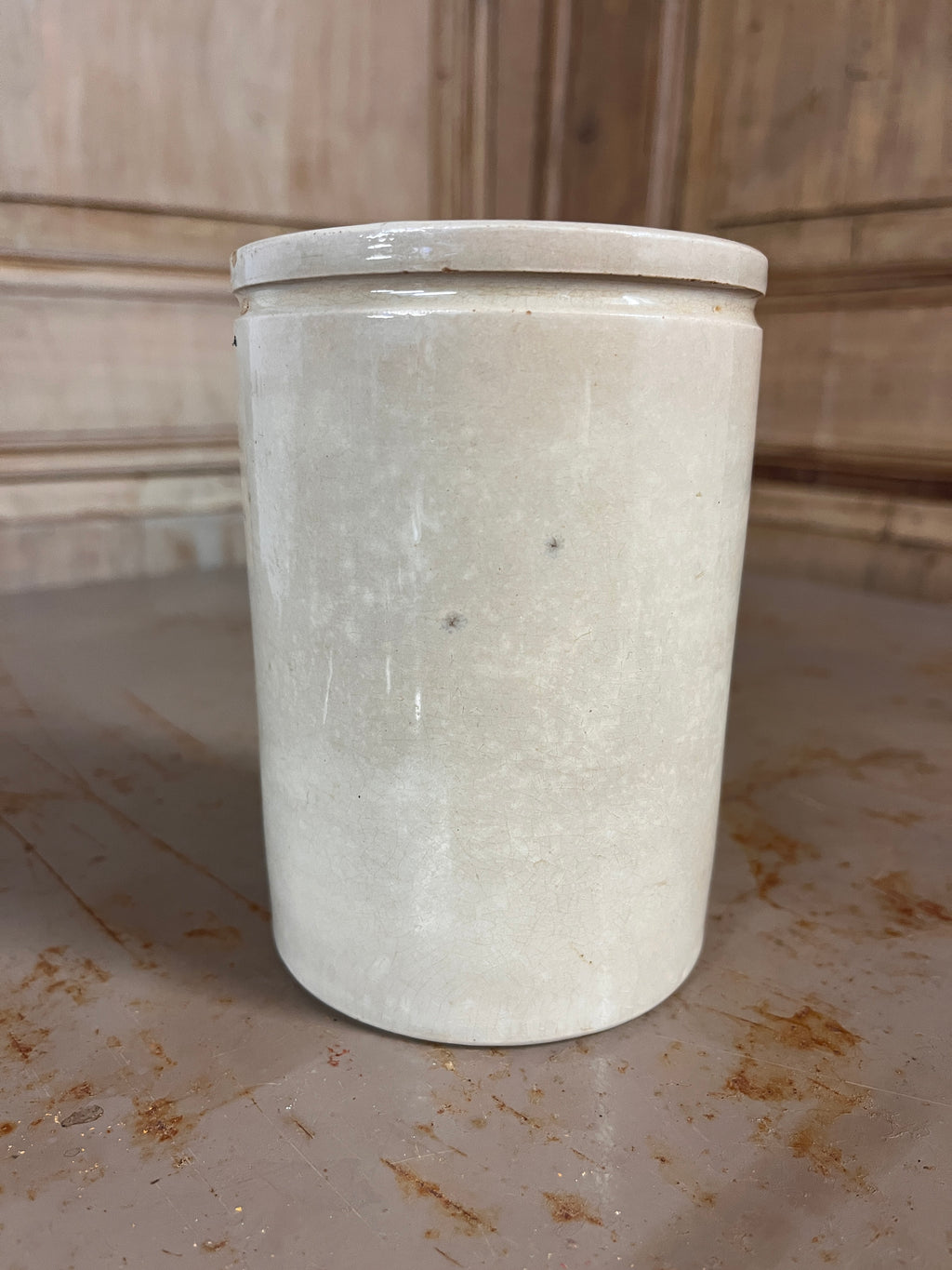 Pot à Confiture Ancien Félix Potin Lunéville – Faïence Verte Vintage Début XXe