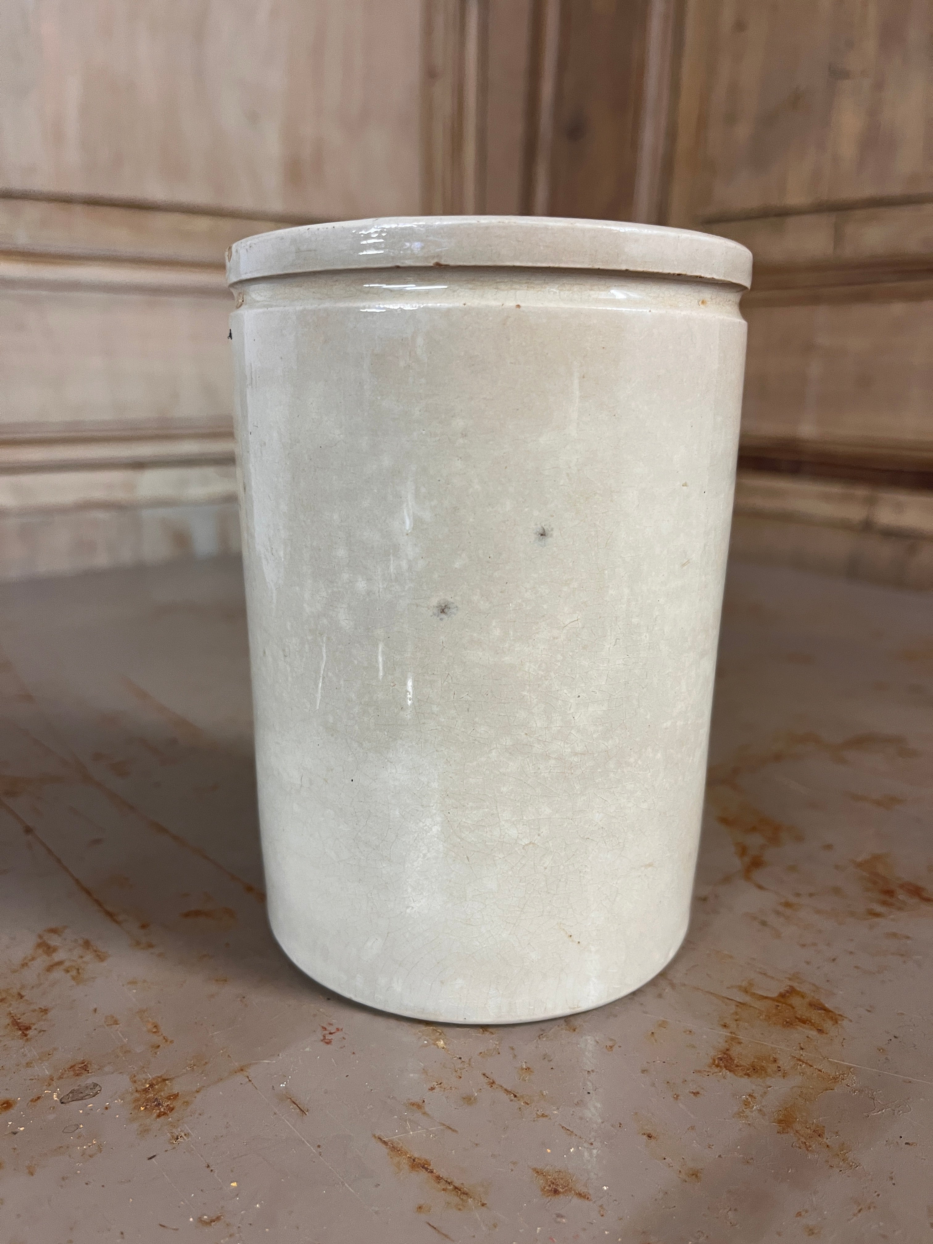 Pot à Confiture Ancien Félix Potin Lunéville – Faïence Verte Vintage Début XXe