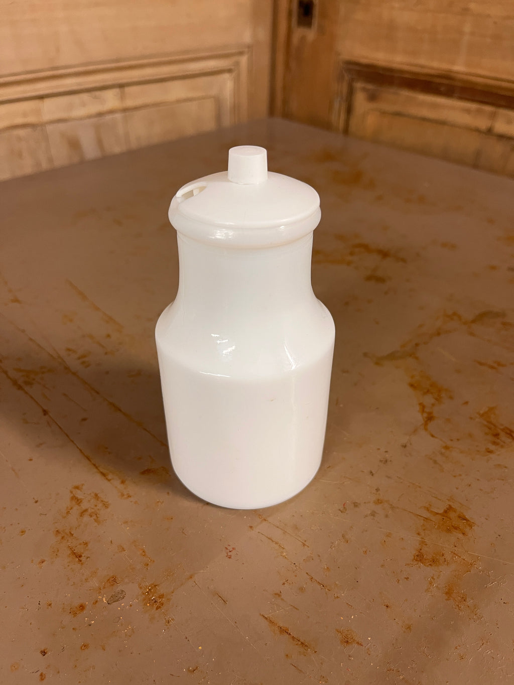 Moutardier Ancien Maille en Opaline Blanche – Cuisine Vintage Années 70