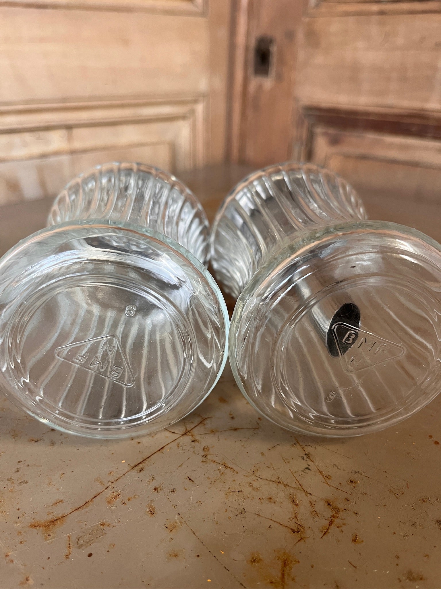 Duo de Comptoir Vintage BMF – Sucrier Doseur & Saupoudreuse Verre Cannelé & Chrome Style Bistrot