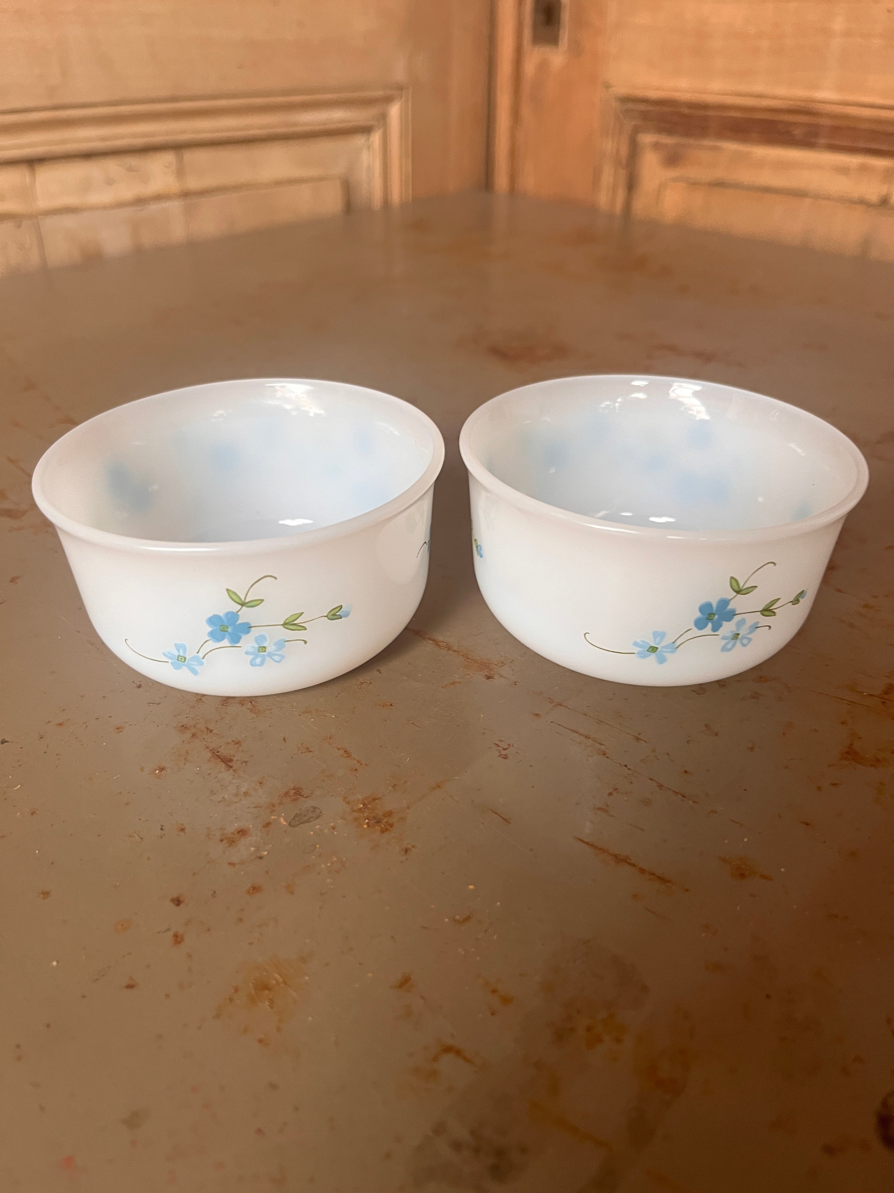 Ramequin Arcopal Veronica – Verre Opalin Vintage Années 70 (Lot de 2)