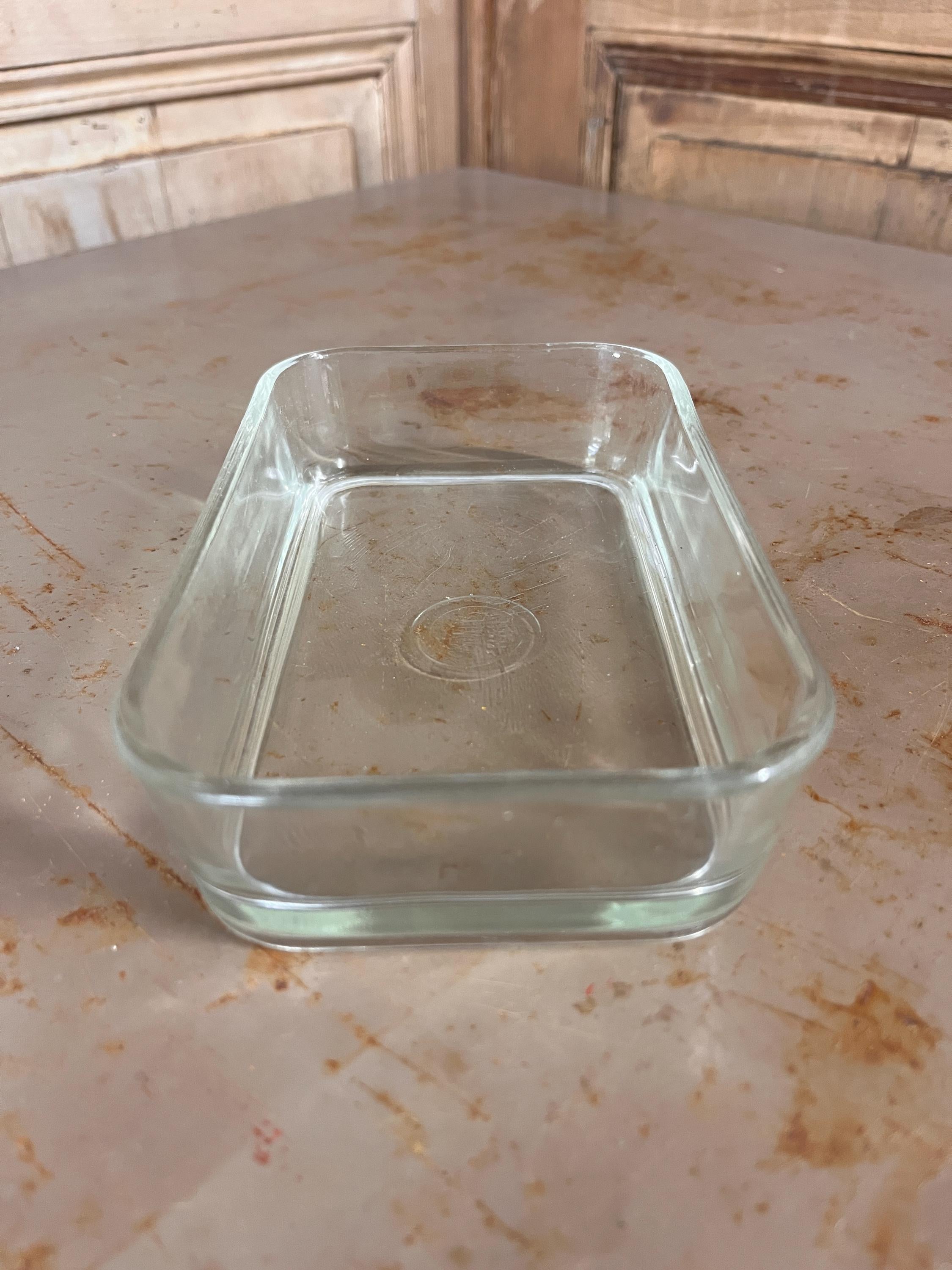 Petit Plat Rectangulaire Vintage en Verre Trempé DURALEX – France