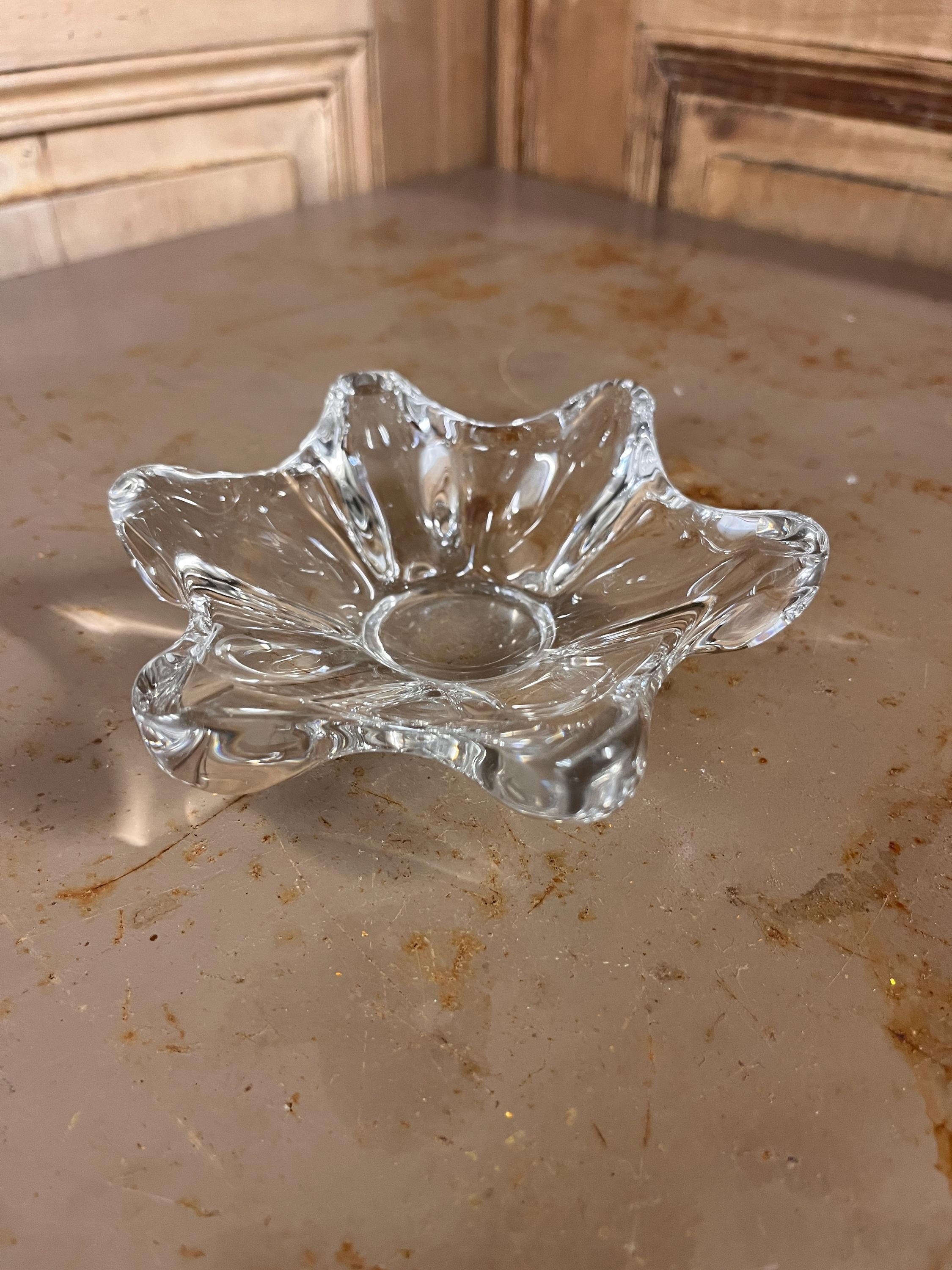 Cendrier Vide-Poches Étoile en Verre Massif – Forme Sculpturale – Années 70