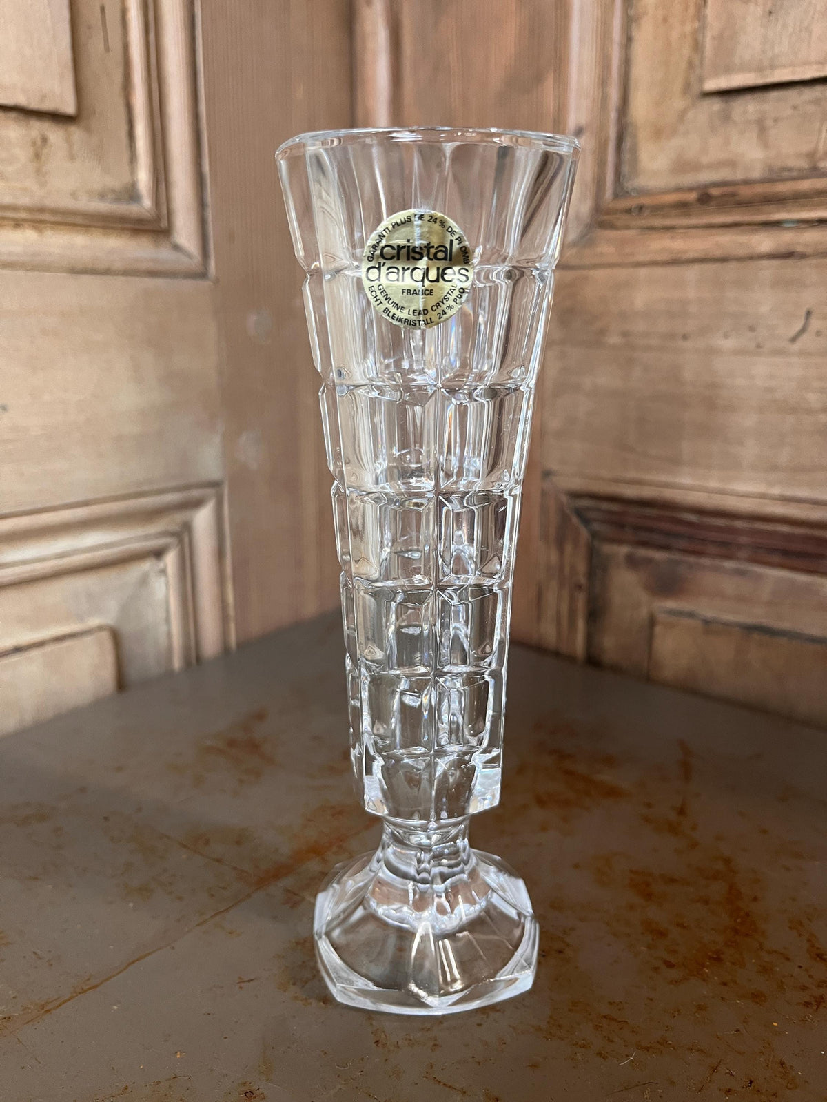 Vase soliflore Cristal d'Arques véritable vintage - L'Heureux Nouveau