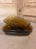 Plat à Gratin / Ravier Arcopal Verre Ambré – Vaisselle Vintage Années 70